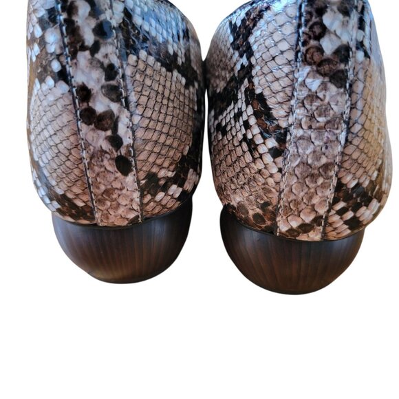 Jeffrey Campbell 8.5 Snake Print Pointed Toe Loafers Wooden Heel VIONA - Picture 8 of 8